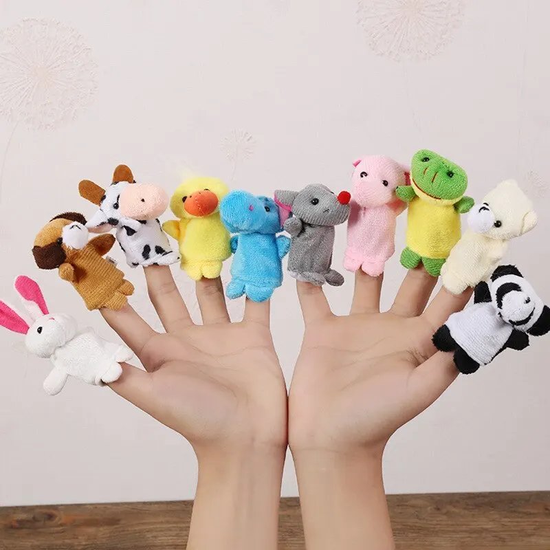 1/5/10 Pcs Cartoon Hand Doll Finger Puppet Baby Children Story Early Education Soothing Doll Plush Toy - Image 1