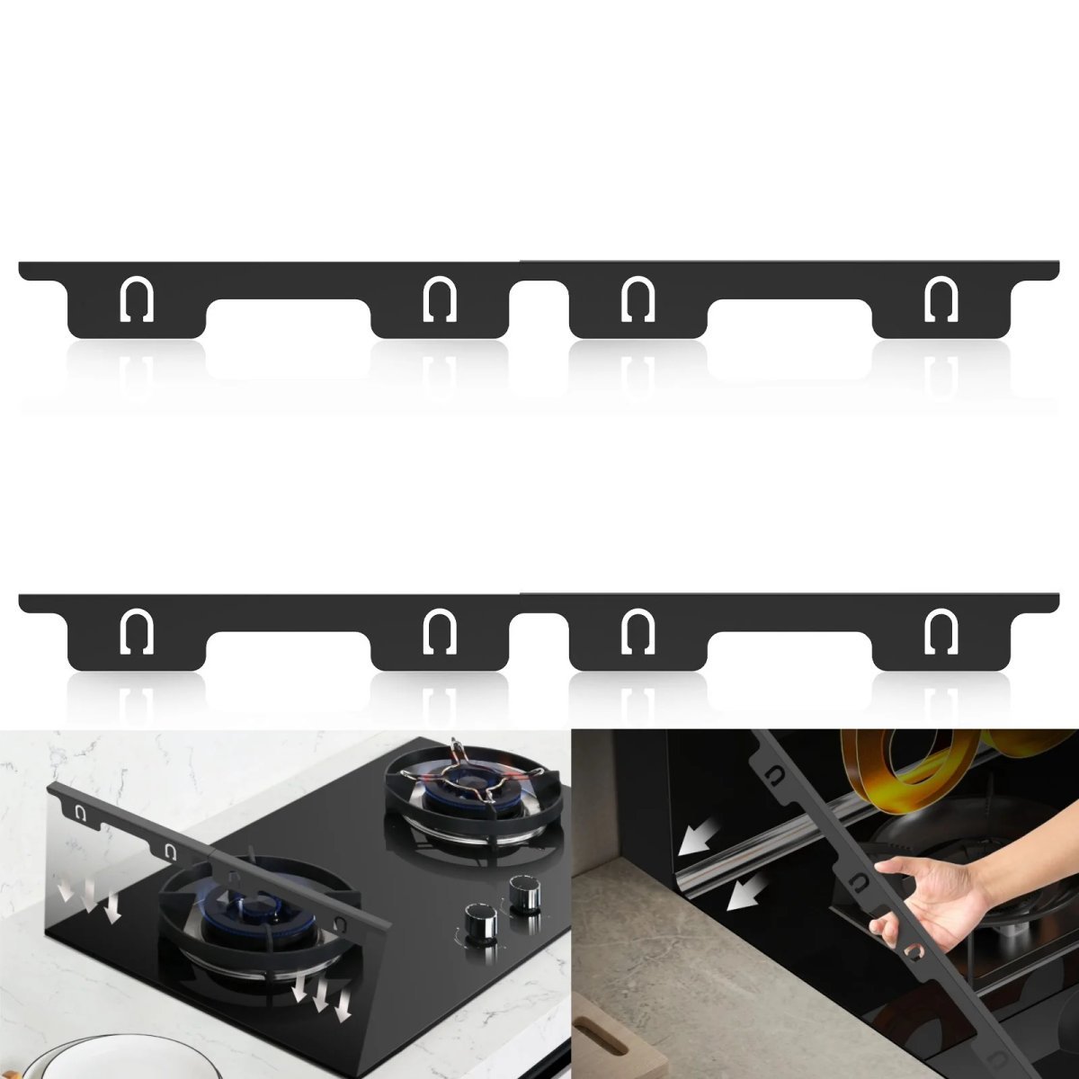 2 Pcs Stainless Steel Stove Gap Guard Reusable Stove Gap Covers Stretchable Stoves Gaps Filler for Household Kitchen Accessories - Image 1