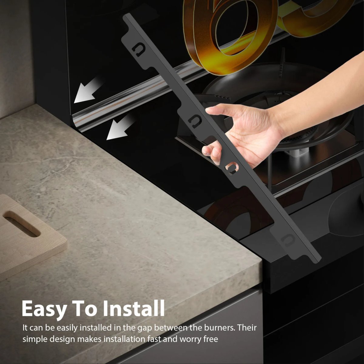 2 Pcs Stainless Steel Stove Gap Guard Reusable Stove Gap Covers Stretchable Stoves Gaps Filler for Household Kitchen Accessories - Image 2