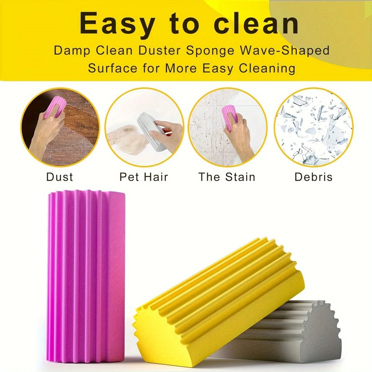 5Pcs Damp Clean Duster Sponge Portable Clean Brush Duster Cleaning Tool for Cleaning Blinds Glass Vents Radiators Mirrors Window - Image 4