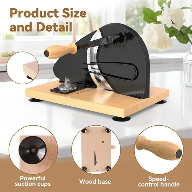 A76X-Manual Bread Slicer for Homemade Sourdough Bread Versatile Hand Crank Bread Slicer Adjustable Width Slicers for Homemade - Image 2