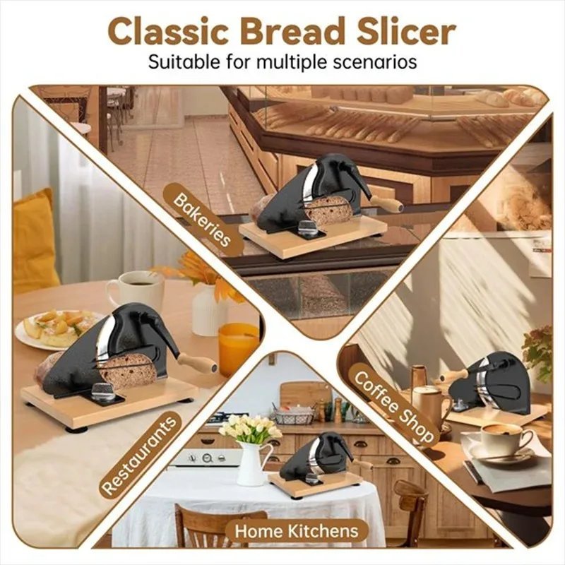 A76X-Manual Bread Slicer for Homemade Sourdough Bread Versatile Hand Crank Bread Slicer Adjustable Width Slicers for Homemade - Image 4
