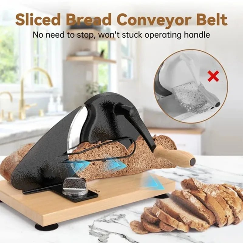 A76X-Manual Bread Slicer for Homemade Sourdough Bread Versatile Hand Crank Bread Slicer Adjustable Width Slicers for Homemade - Image 6