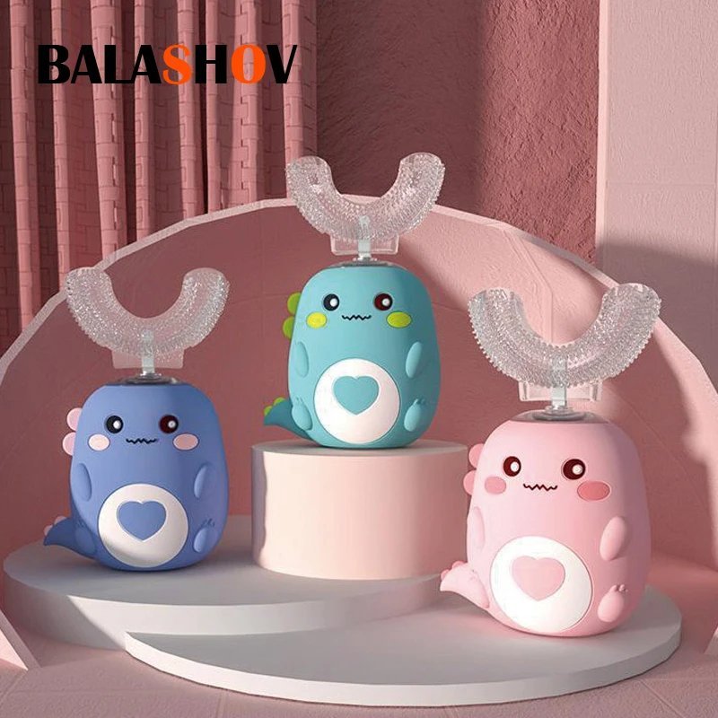 Children U-shaped Electric Toothbrush 360 Degrees Smart Cartoon Kids silicone Toothbrush Automatic Rechargeable Sonic Toothbrush - Image 1