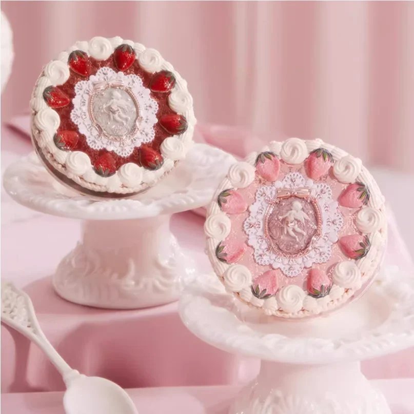 Flower Knows Strawberry Cupid Collection Pressed Powder Mineral Makeup Powder Foundation With Concealer & Finishing Vegan - Image 1