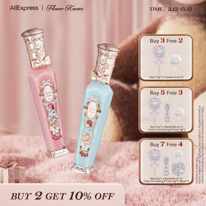 Flower Knows Strawberry Rococo Series Cloud Lip Cream Lipsticks 3.5g - Image 1