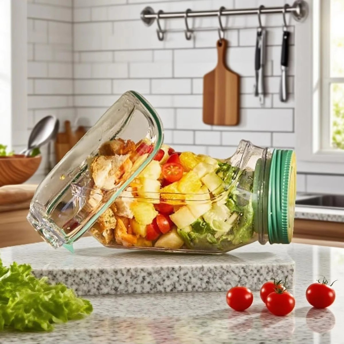 Portable Plastic Salad Pod All-In-One Container with Leak Proof Oats Container Reusable Keep it Fresh Fresh Salad Bowl Meal Prep - Image 3