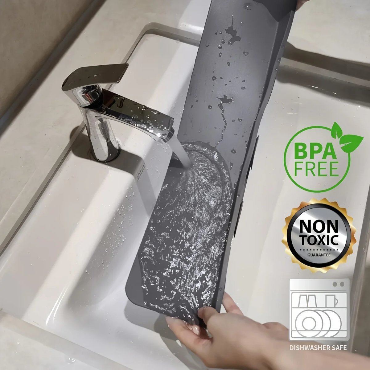 Silicone Sink Baffle Splash Guard Protect Cloth From Splashing Water Baffle Splash Protector for Washing Dishes Faucet Bathroom - Image 6